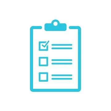 Simple Things Checklist, Blue Icon on White Stock Illustration