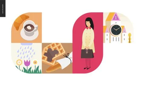 Simple things - color composition set Stock Illustration