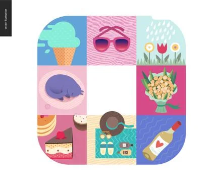 Simple things - color Stock Illustration