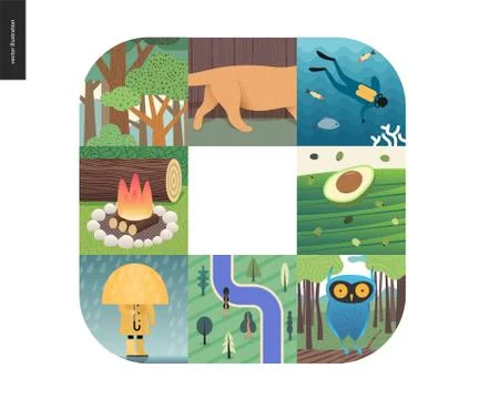 Simple things - color Stock Illustration