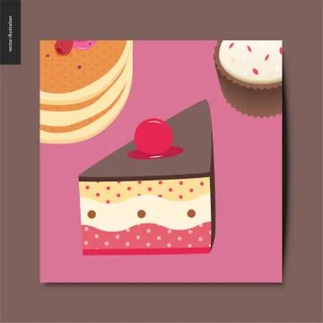 Simple things - dessert Stock Illustration