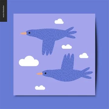 Simple things - flying birds Stock Illustration