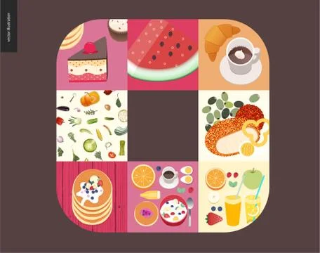 Simple things - meal 스톡 일러스트