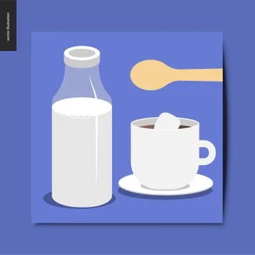Simple things - milk and coffee Stock Illustration