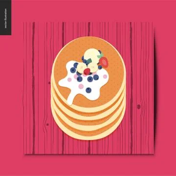 Simple things - pancakes Illustrazione stock