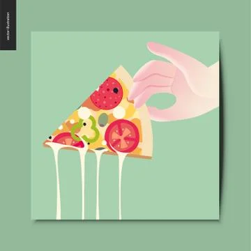 Simple things - pizza Illustrazione stock