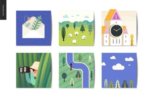 SImple things - postcards Stock Illustration
