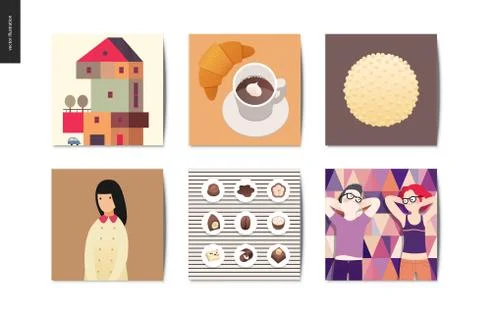 SImple things - postcards Stock Illustration
