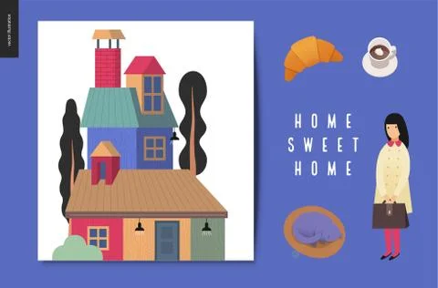 Simple things - postcards set Stock Illustration