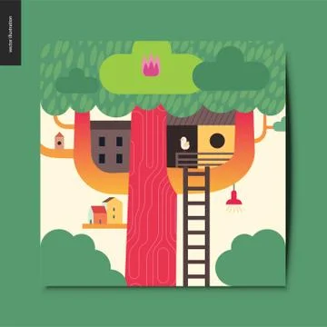 Simple things - tree house イラスト素材