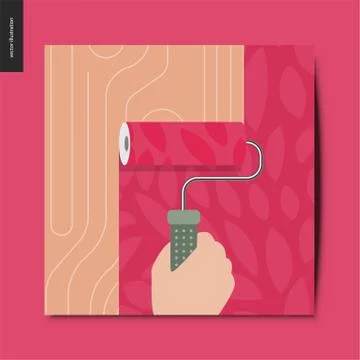 Simple things - wall painting Stock Illustration