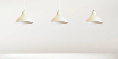Simple Three Lamp with White Wall Stock Illustration
