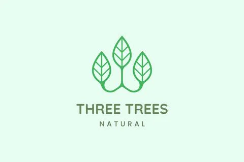 Simple three leaf logo for business representing nature Stock Illustration