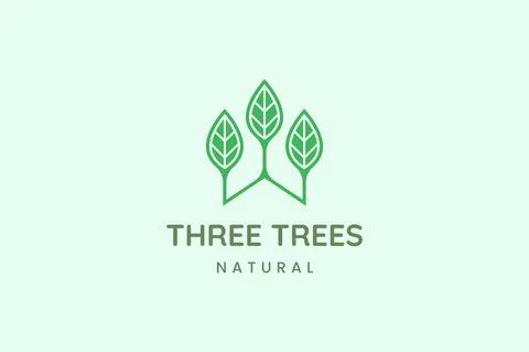 Simple three leaf logo for business representing nature Stock Illustration