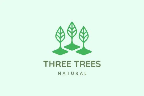 Simple three leaf logo for business representing nature Stockillustratie