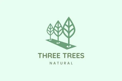 Simple three leaf logo for business representing nature Stock Illustration