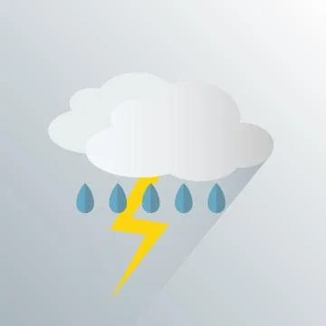 Simple thunderstorm weather icon 스톡 일러스트
