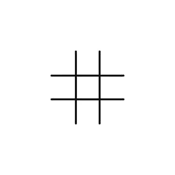Simple Tic Tac Toe Grid. Vector icon. Stock Illustration