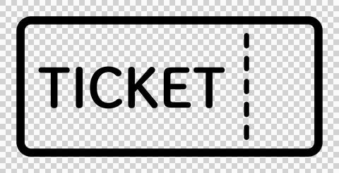 Simple ticket icon with perforated line Stock Illustration