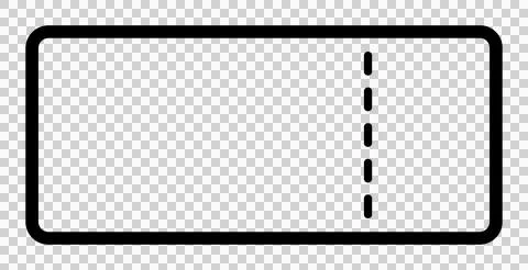 Simple ticket icon with perforated line, no text Stock Illustration