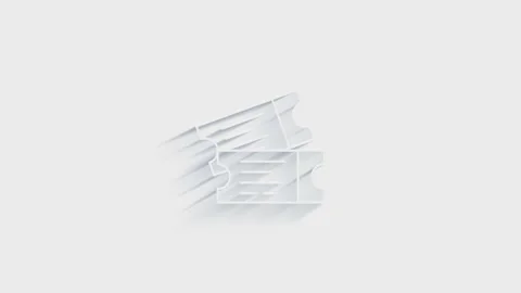 Simple ticket icon. White icon with shadow on transparent background. Stock Footage 151526638