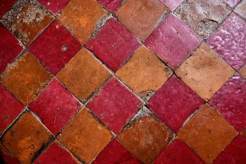 Simple Tile Shaped Background with a Grunge Texture Stock Photos
