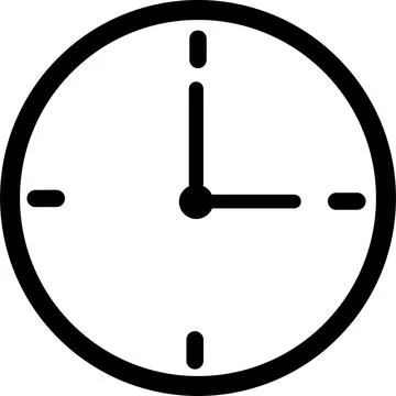 Simple time clock analog vector icon, Watch symbol Stock Illustration