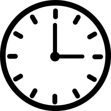 Simple time clock analog vector icon, Watch symbol Stock Illustration