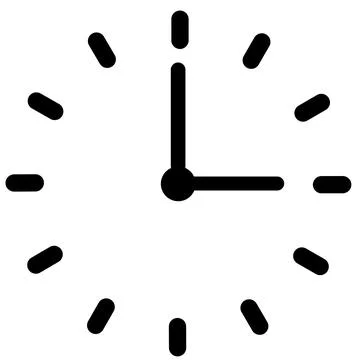 Simple time clock analog vector icon, Watch symbol Stock Illustration