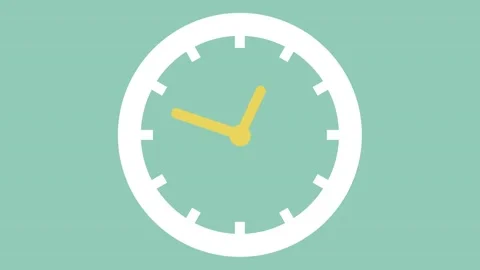Simple Time Icon showing the time. The hands are on the dial. Stock Footage 132591218
