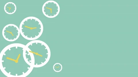 Simple Time Icon showing the time of different time zones Stock Footage 132591330
