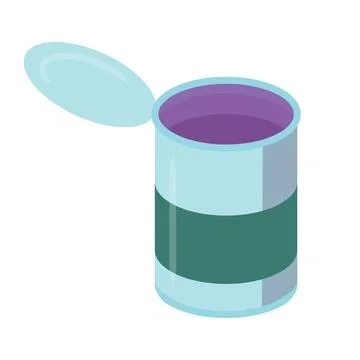 Simple tin can in cartoon flat style. Stock Illustration