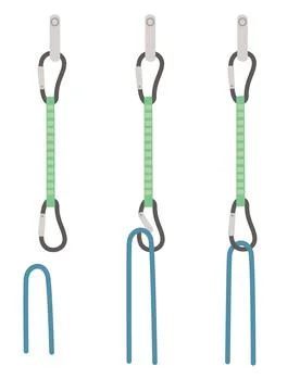 Simple tips how to use metal carabiner in tourism correct use flat vector Stock Illustration