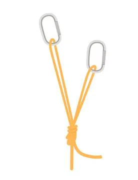 Simple tips how to use metal carabiner in tourism correct use flat vector Stock Illustration