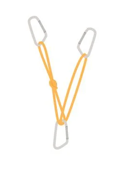 Simple tips how to use metal carabiner in tourism correct use flat vector Stock Illustration