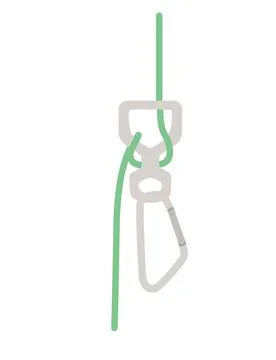 Simple tips how to use metal carabiner in tourism correct use flat vector Stock Illustration