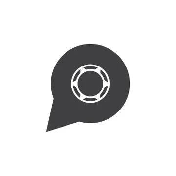 Simple tire pin bubble talk logo vector Stock-Illustration