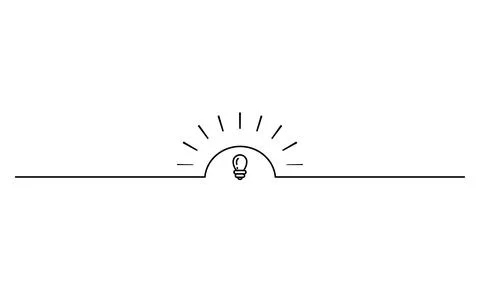 Simple title decorations, decorative rulings, glowing light bulbs Illustrazione stock