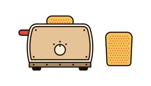Simple toaster with toasted bread Stock-Illustration