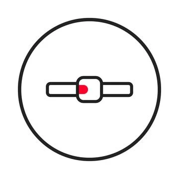 Simple toggle switch illustration in a circle outline showcasing on off fun.. Illustrazione stock