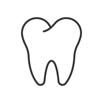 Simple tooth icon, icon in line design. tooth, dental, simple, clean, outline Stock Illustration
