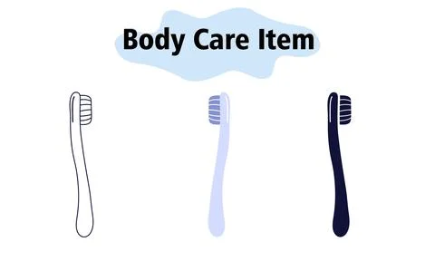 A simple toothbrush with a comfortable handle. Oral and dental care. Self-care Illustration