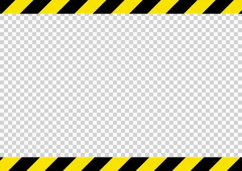 Simple top and bottom frame with yellow and black diagonal stripes (A size) Illustrazione stock