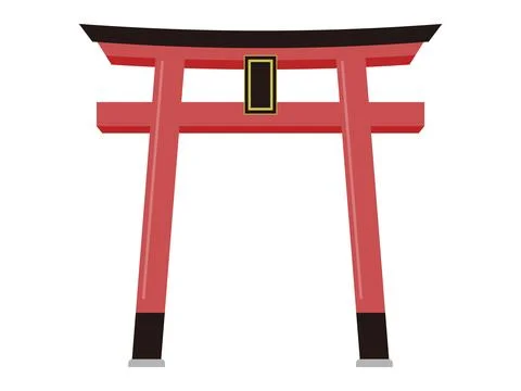 Simple torii gate illustration. Gate at the entrance of a shrine. Stock Illustration