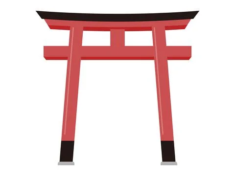 Simple torii gate illustration. Gate at the entrance of a shrine. Stock Illustration
