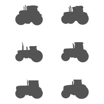 Simple tractor illustration design set Stock Illustration