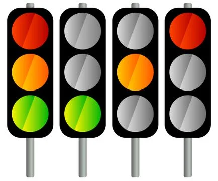 Simple traffic light / traffic lamp icon set Illustration