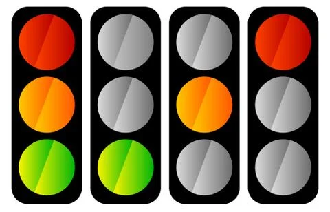 Simple traffic light / traffic lamp icon set Illustrazione stock