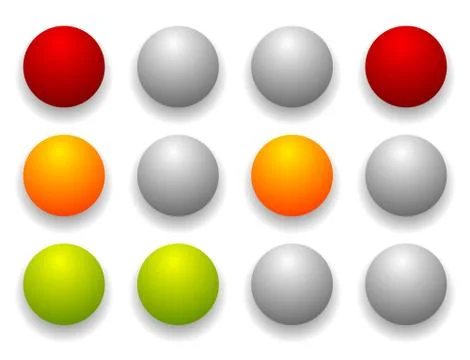 Simple traffic light / traffic lamp set in sequence. Control lights, allow, d Illustration