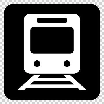 Simple train square monochrome icon, pictogram Stock Illustration